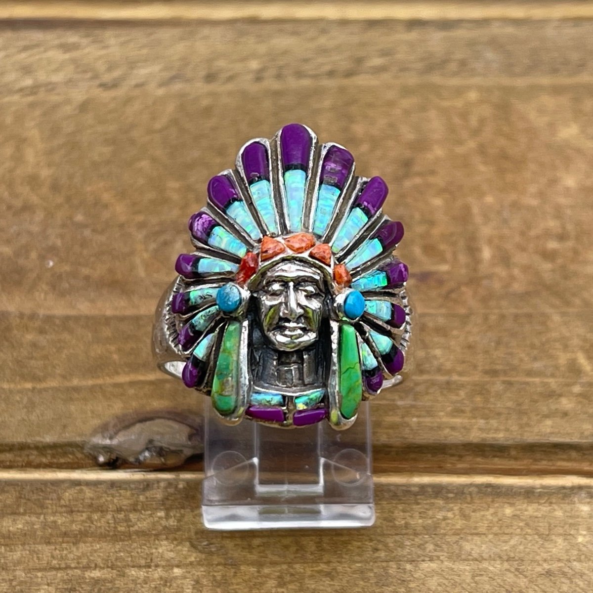 Chief Head Opal Purple Mohave Ring