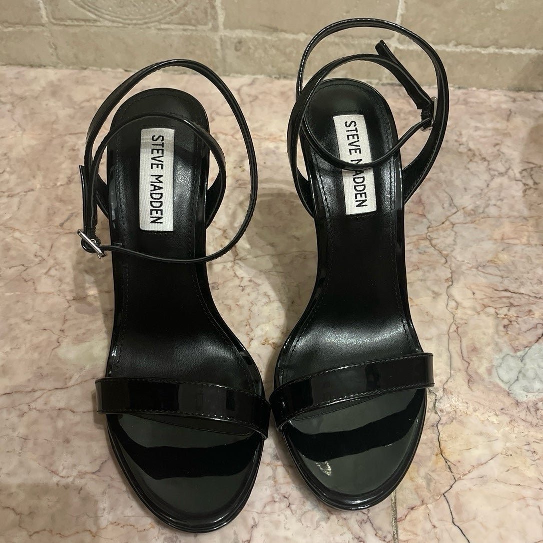 Steve Madden open toe stilletos and rainbow tote bag