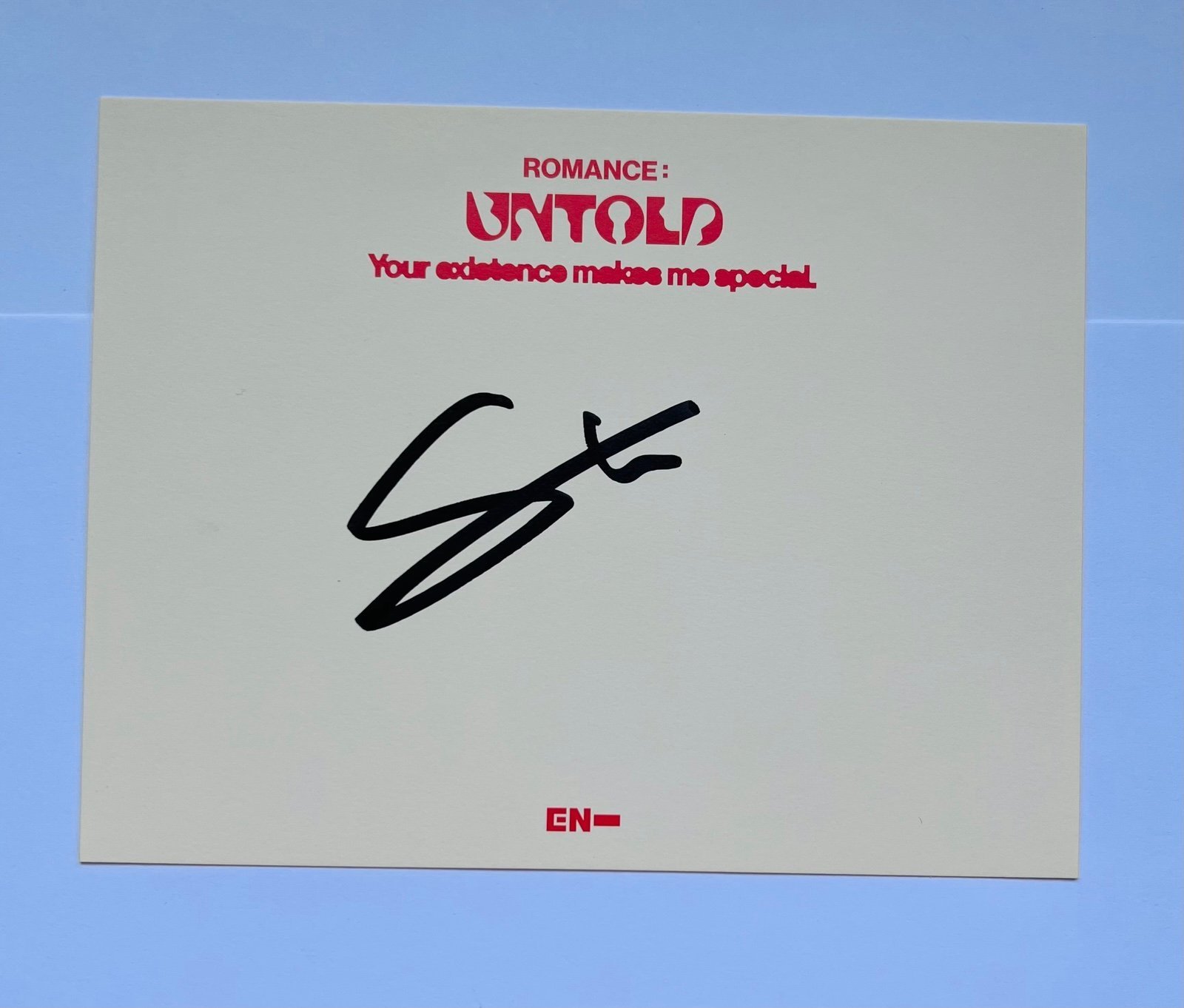 ENHYPEN Romance Untold SUNOO signed postcard v1 and SEALED Engene album (random)