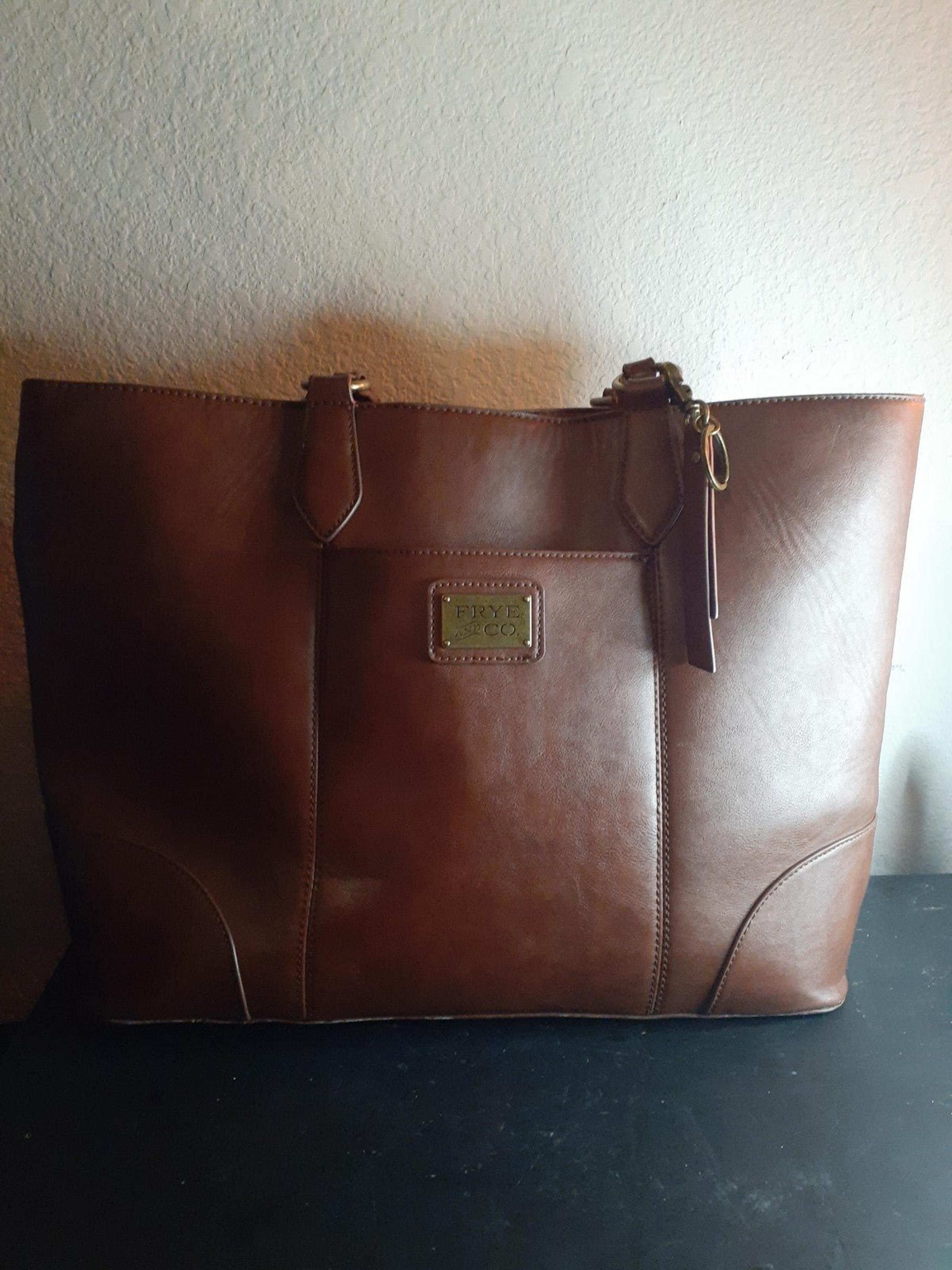 AUTHENTIC FRYE Olivia Women's X Large Cognac Tote Handbag MSRP $378.