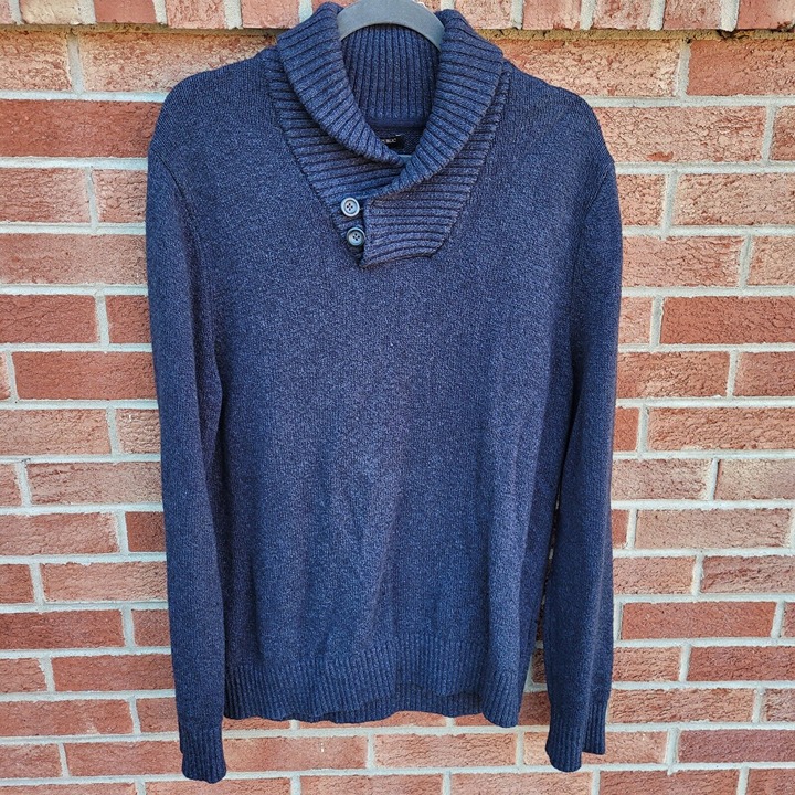 Banana Republic Sweater Men's Size Large Wool Blend Shawl Collar Pullover