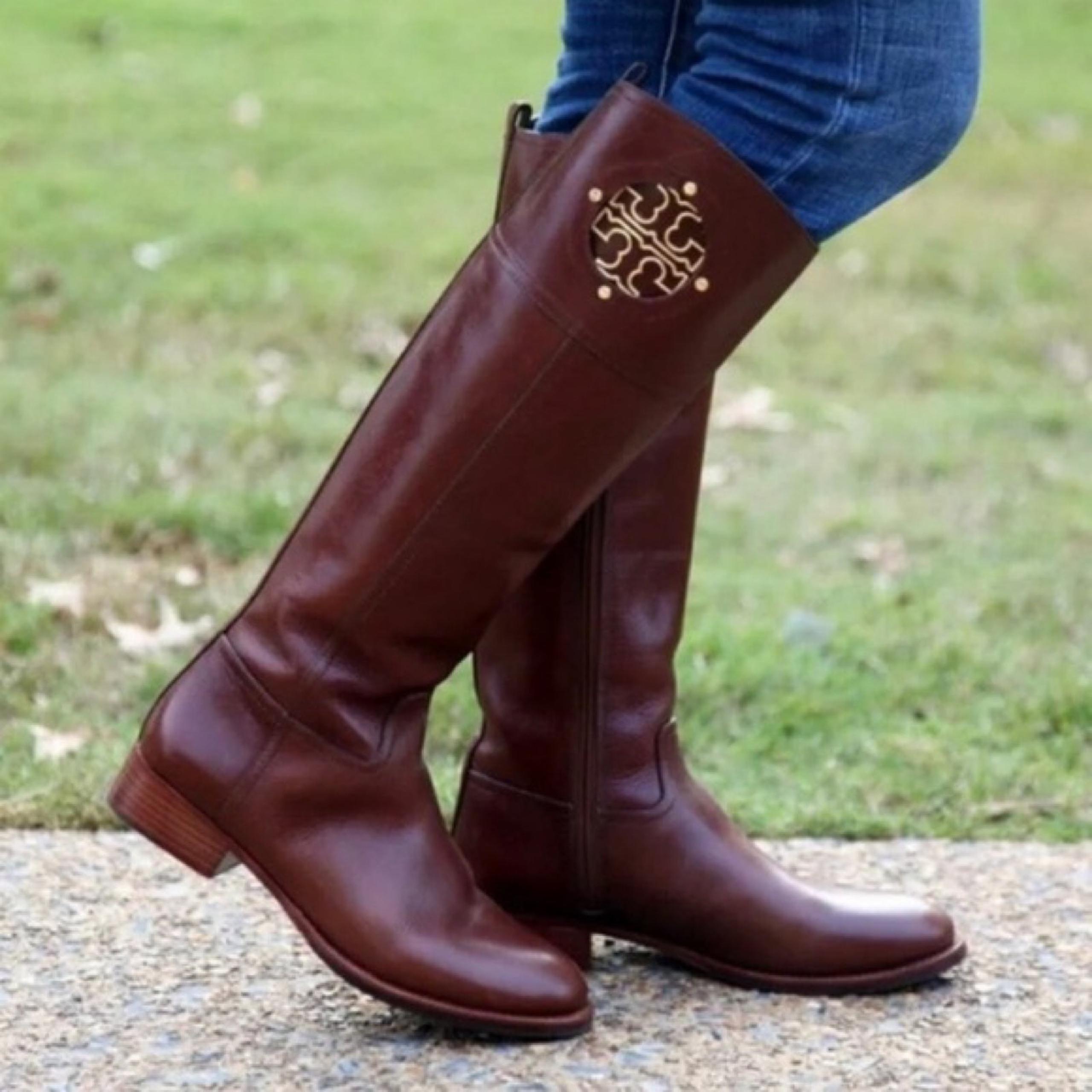 Tory Burch Keirnan Brown Riding Boots