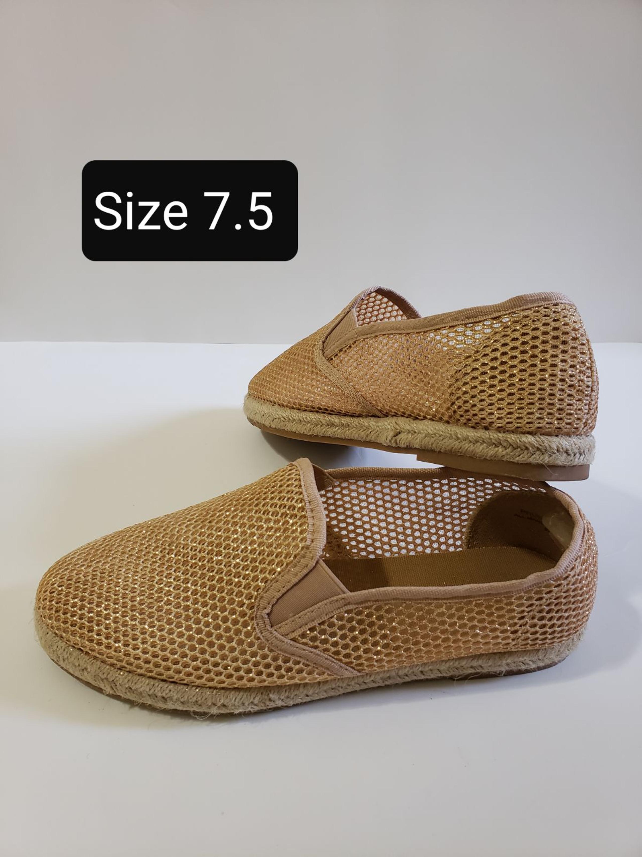 BAMBOO Gold Mesh Espadrille Loafers