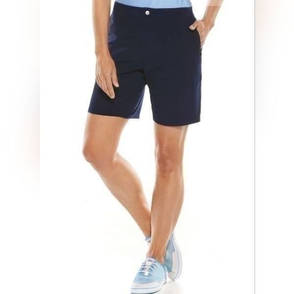 Coolibar Sun Protection upf 50+ burmuda shorts size 10 women's navy blue