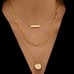 Anthropologie triple layered Hammered Charm bar Paperclip Gold Necklace 72-43
