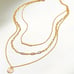Anthropologie triple layered Hammered Charm bar Paperclip Gold Necklace 72-43