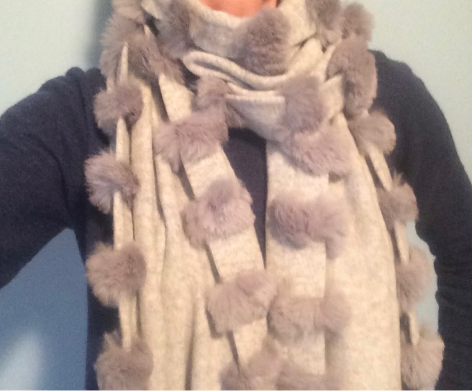 NWT Cashmere & Rabbit Fur Scarf