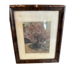 Antique Small Wallace Nutting Hand Colored Photograph Framed