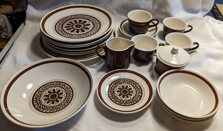 Royal China Cavalier Ironwood Dinnerware set
