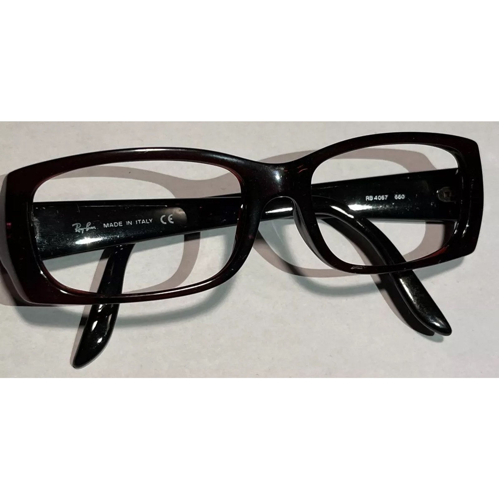 Ray Ban RB 4067 660 Sunglasses Frames Italy B4 RB4067 Dark Amber Black Glasses