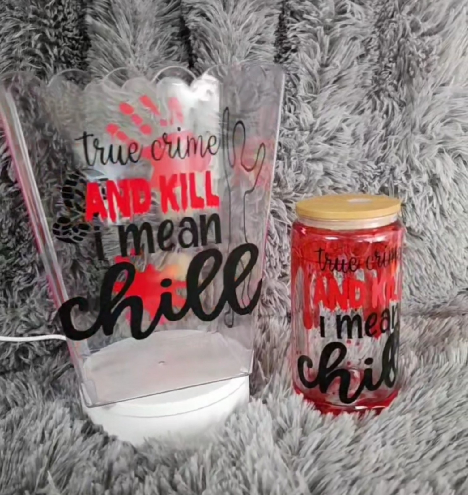 True crime Tumbler & popcorn bucket bundle