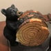 Black Bear Stump Coaster Set - Bear Cabin Decor Coasters for Drinks Set of 5