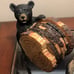 Black Bear Stump Coaster Set - Bear Cabin Decor Coasters for Drinks Set of 5