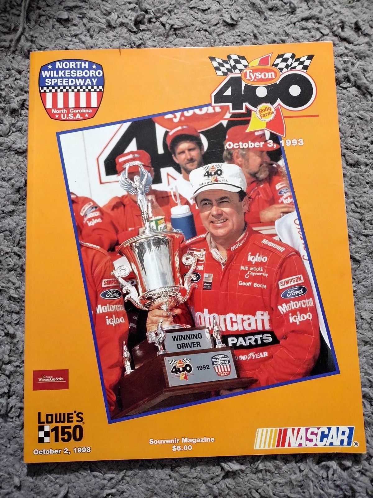 Tyson Holly Farms 400 Souvenir Program October 2 1993