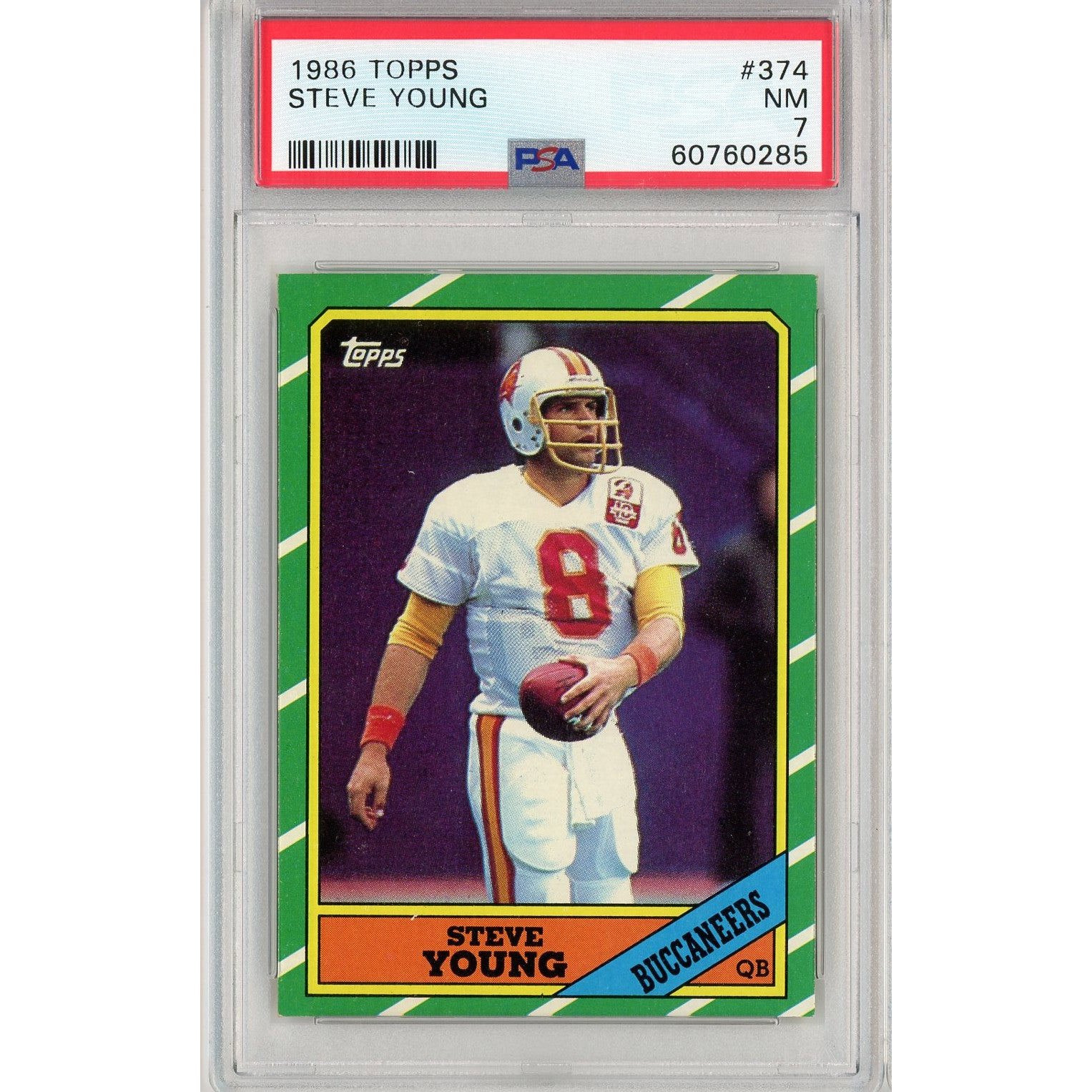 Graded 1986 Topps Steve Young #374 Rookie Card PSA 7 Near