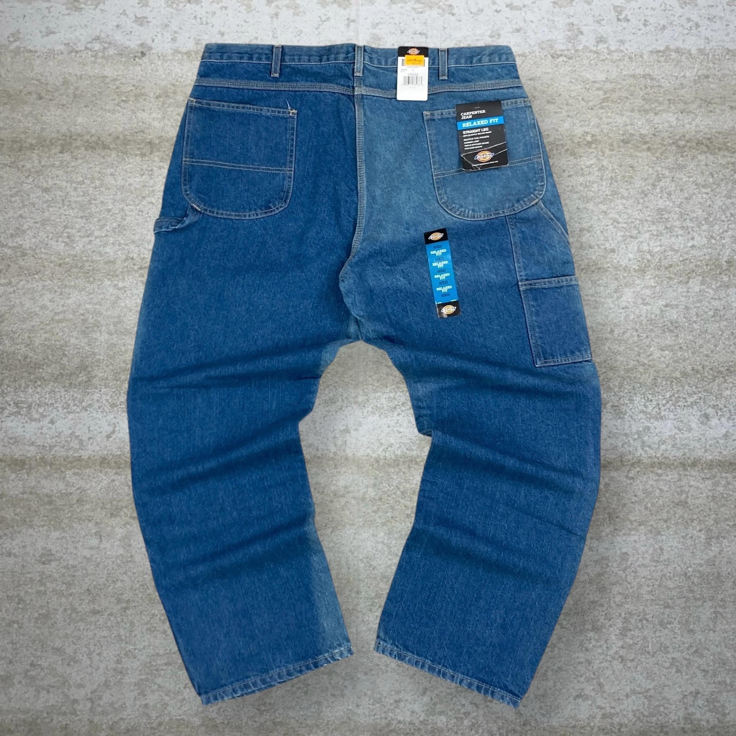 Vintage Dickies Carpenter Jeans Baggy Wide Leg Fit Medium Wash Denim NWT 90s