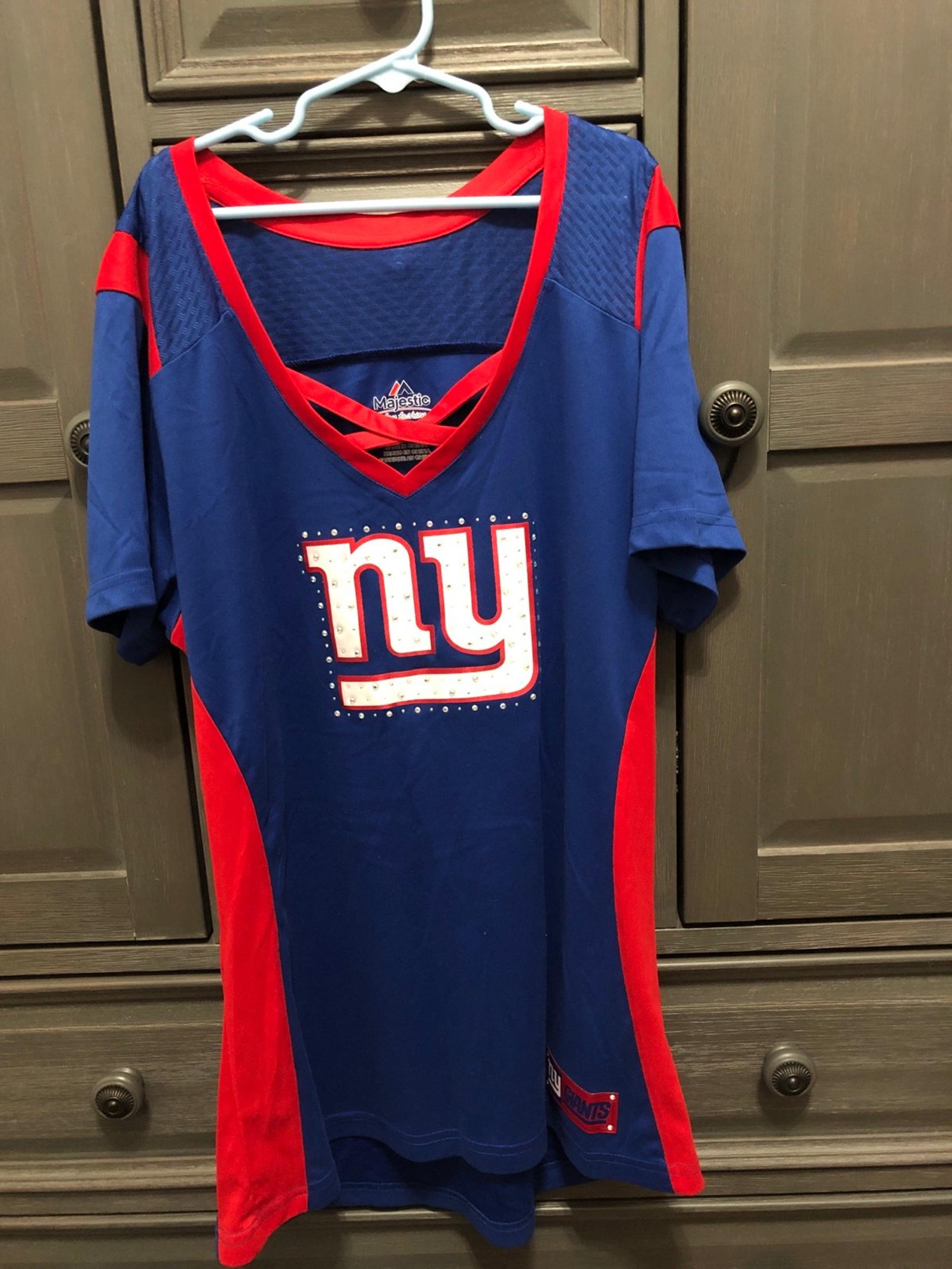 NY GIANTS BLING RHINESTONE WOMEN’S Shirt Size L