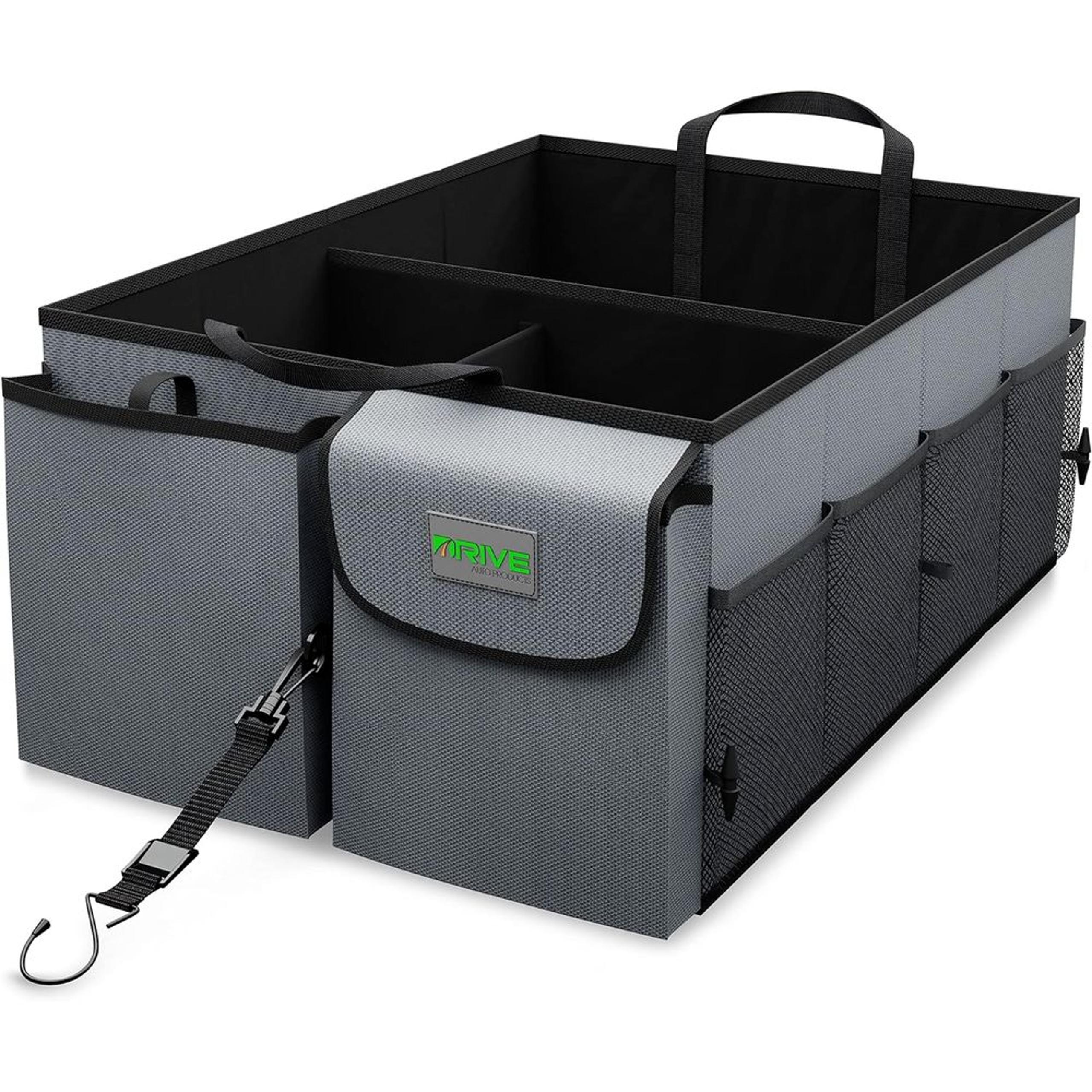 Drive Auto Products Black Car Trunk Adjustable Straps Foldable Storage Organizer