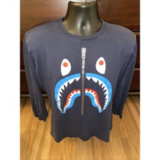 Black Blue Camo Bape Zipper Shark Long Sleeve Size Medium A Bathing Ape