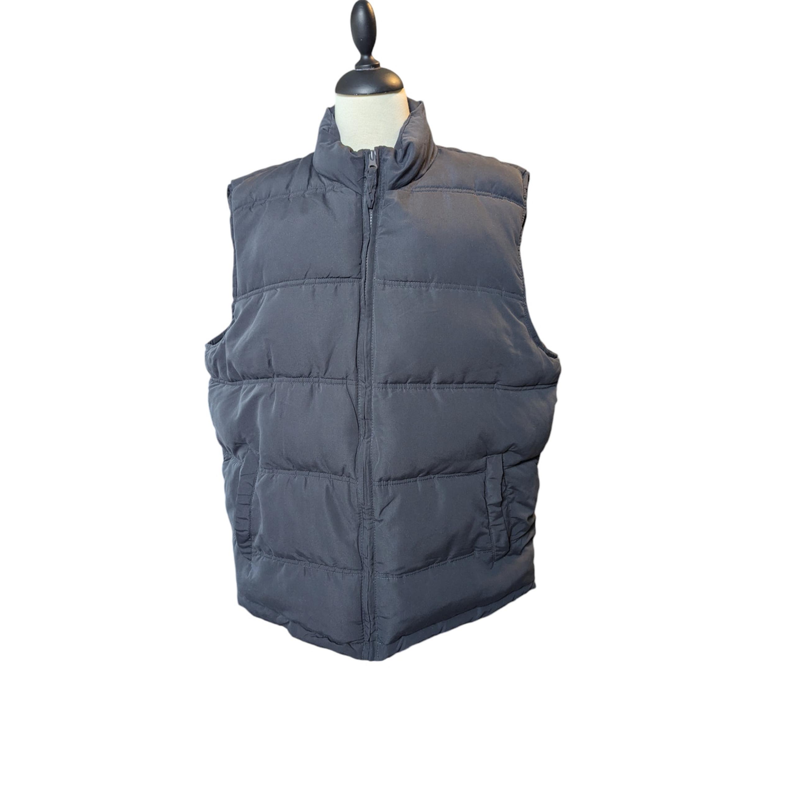 Smith's Workwear Men's Gray Vest XL Puffer Zip Up Fall / Winter 3 Pockets
