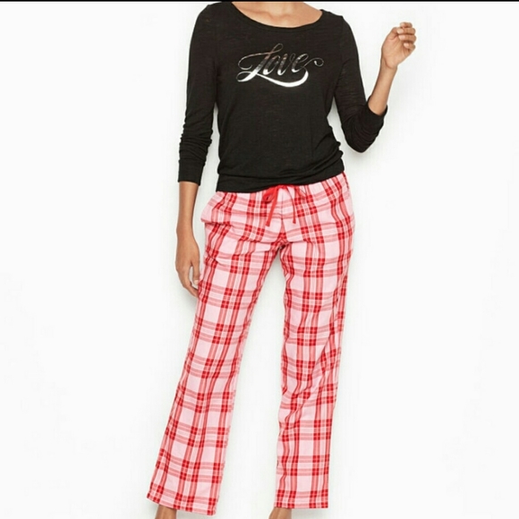 New Love Victoria's Secret red pink pj pantset