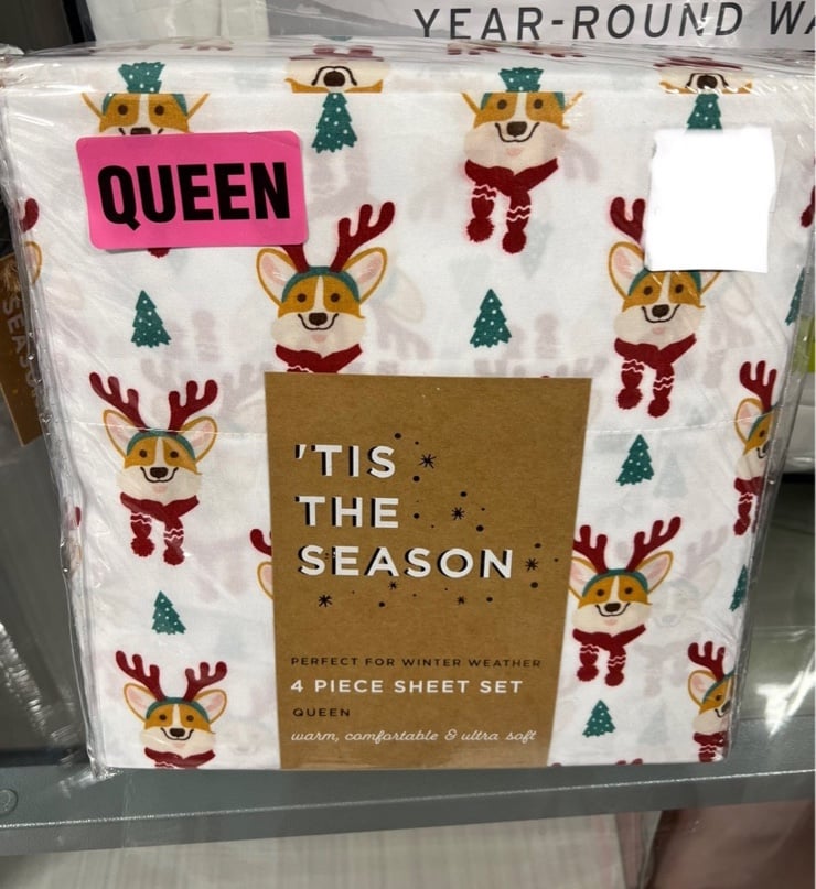 Christmas Corgi Queen Sheet Set