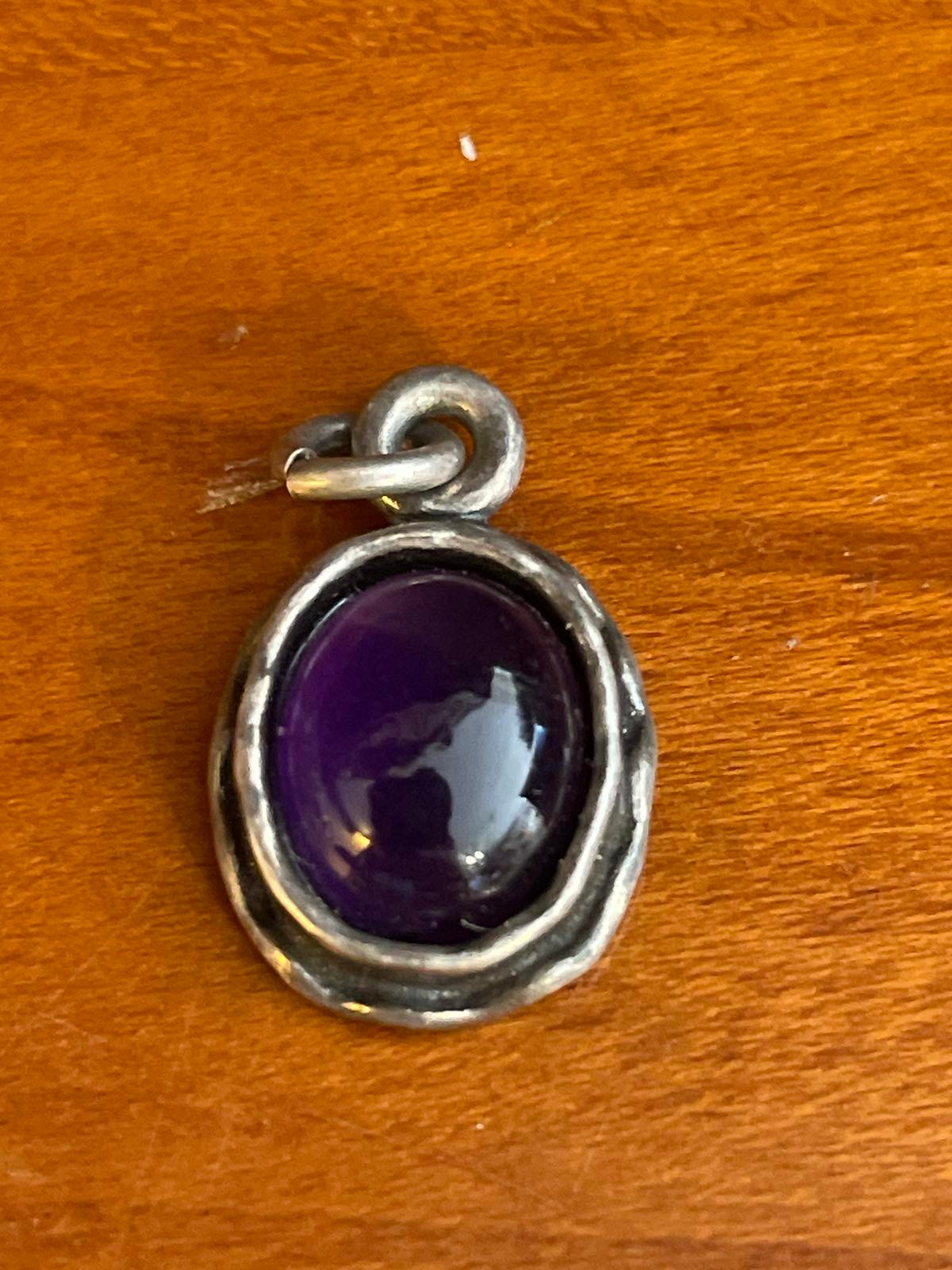 Amethyst Pendant in Sterling Silver 925 stamped (124)