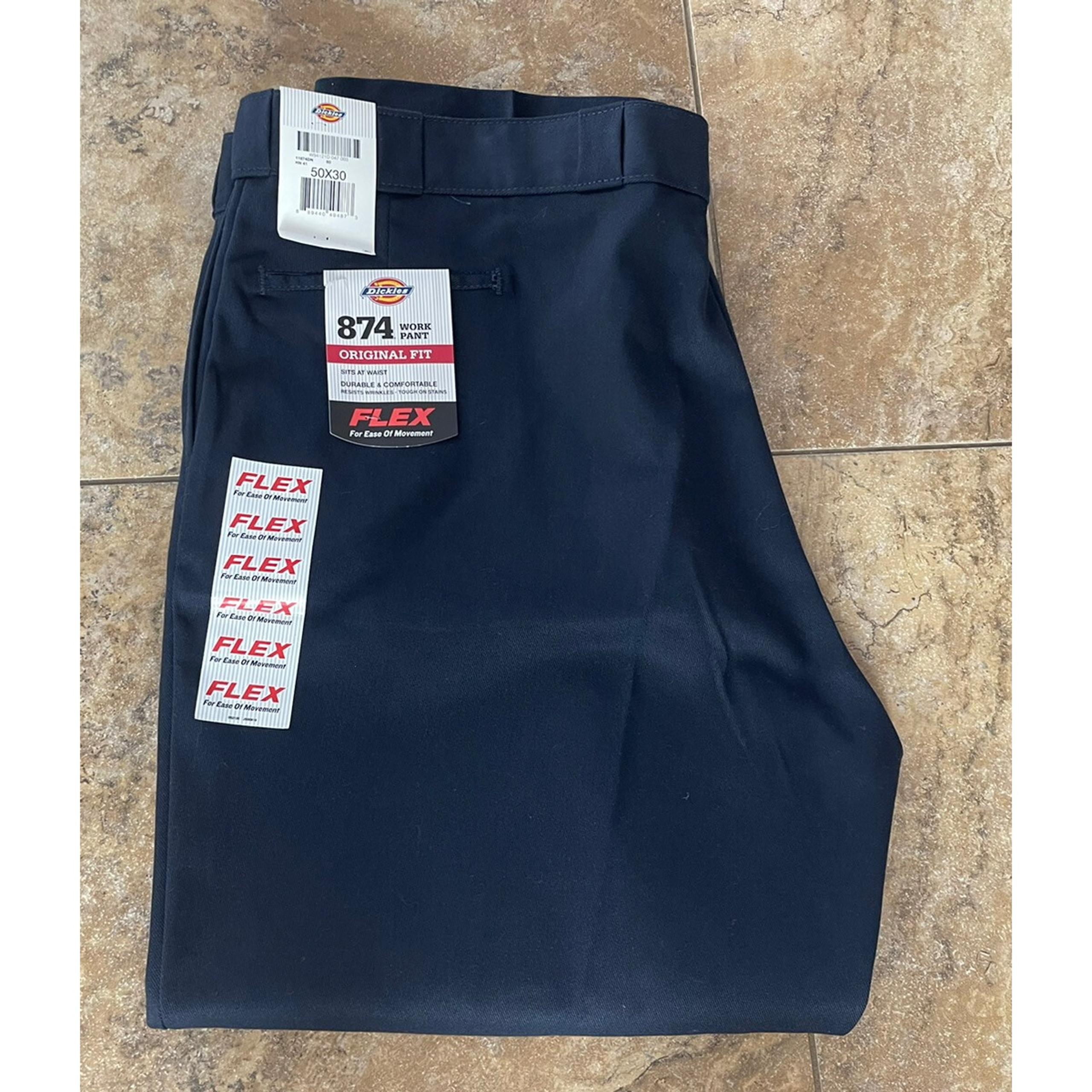Dickies Navy Blue 874 Original Fit Flex Work Pants Men's Size 50x30