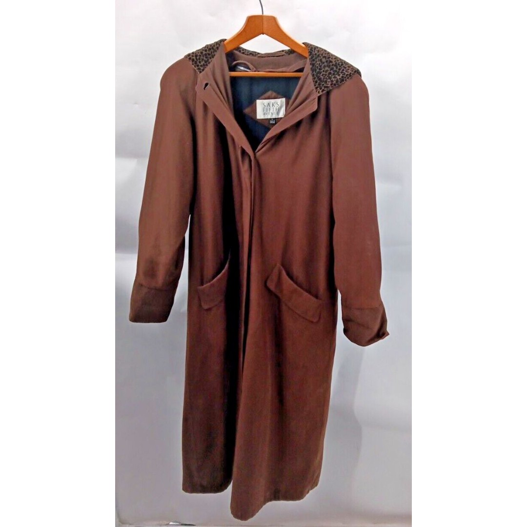 Saks Fifth Avenue Women’s Trench Coat Hooded &Lined Size 4