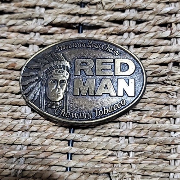 Vintage Redman Chewing Tobacco Belt Buckle Tobacco Co.