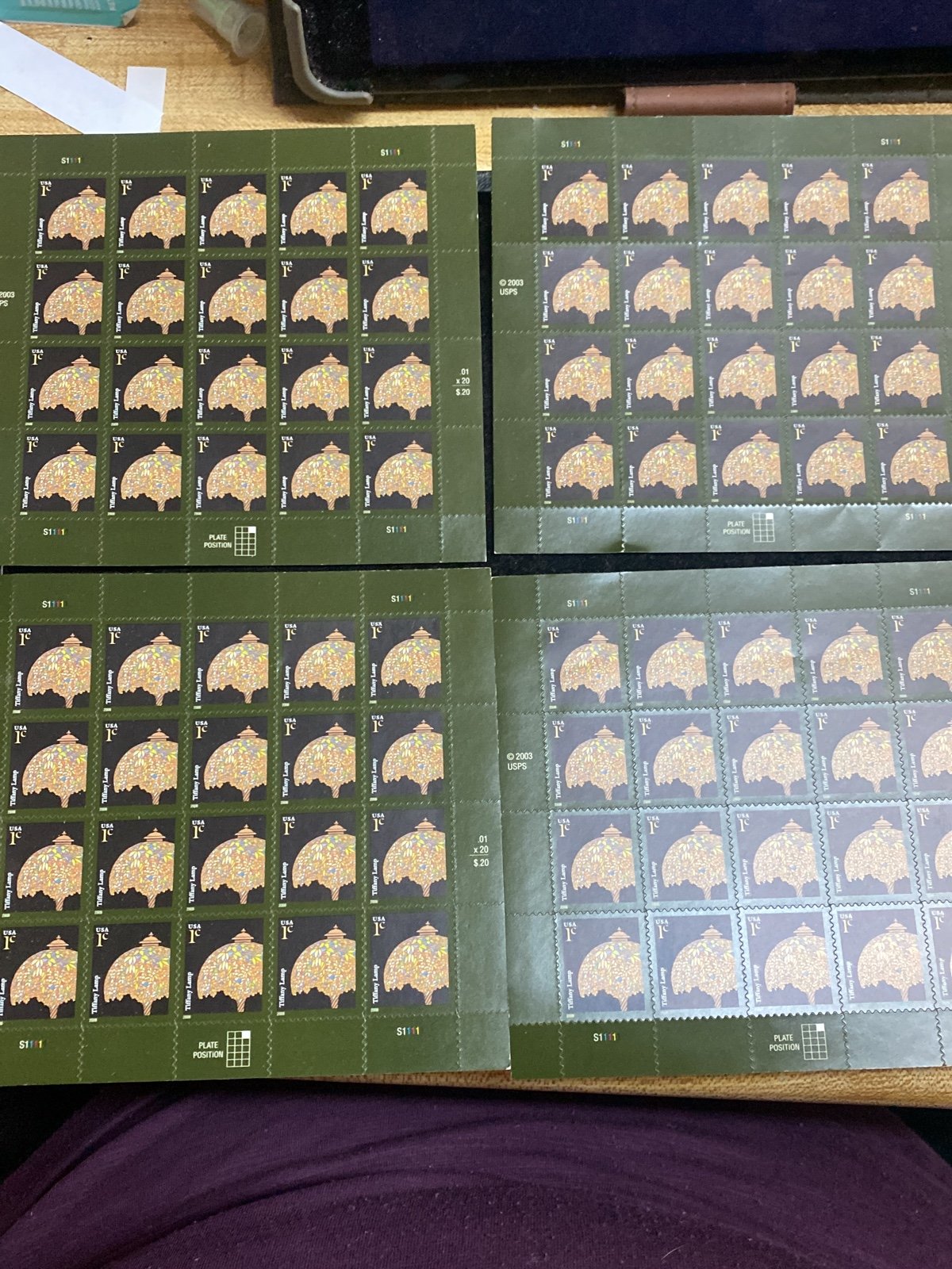 USPS 2003 Tiffany Lamp Stamps
