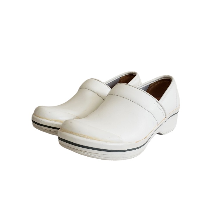 Dansko Professional White Clogs Nursing Shoes Leather Slip On Women’s Size 39