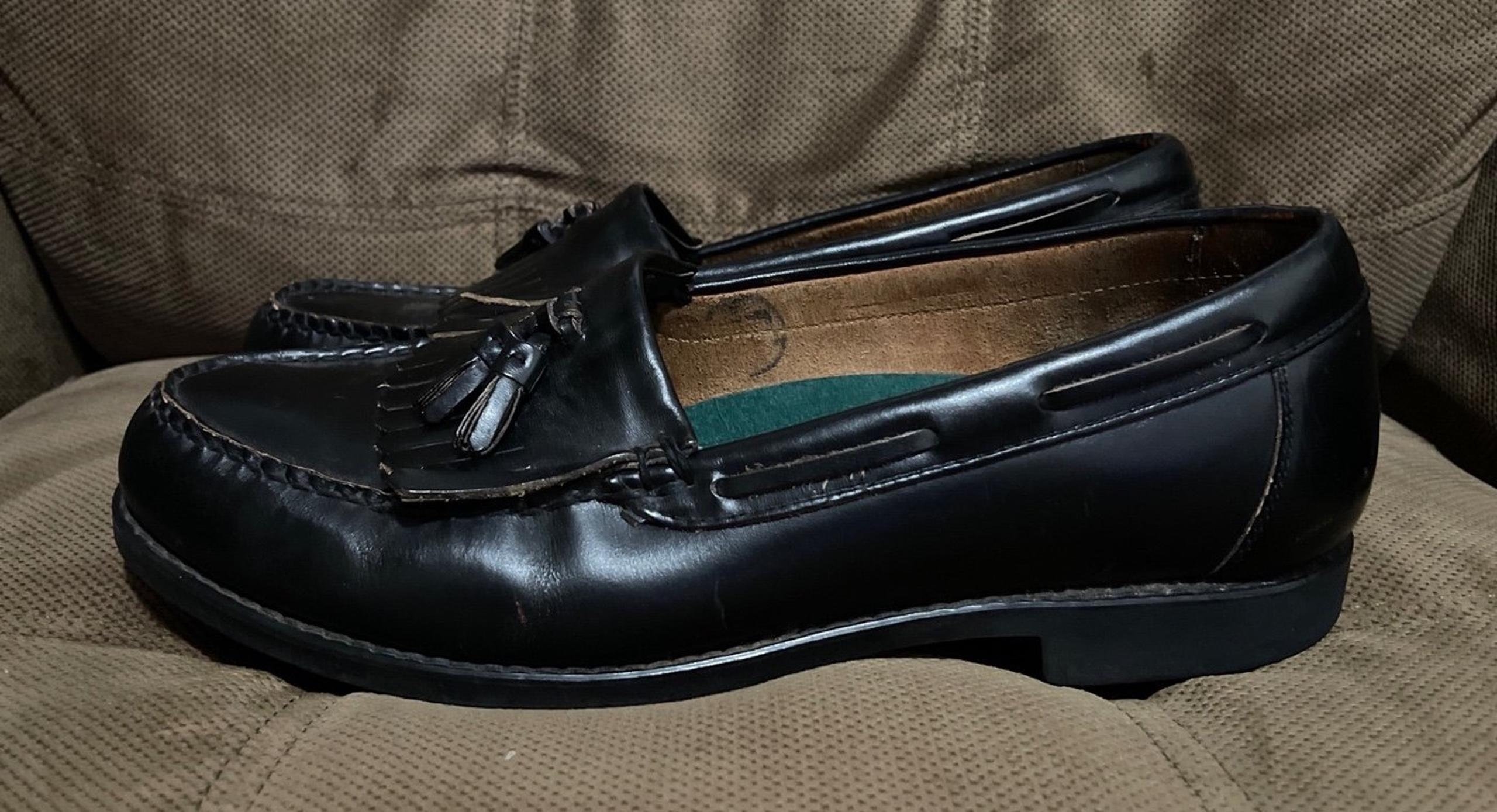 Rockport DresSports Men's Shoes Size 13 Black Leather Oxford Tassel Slip On