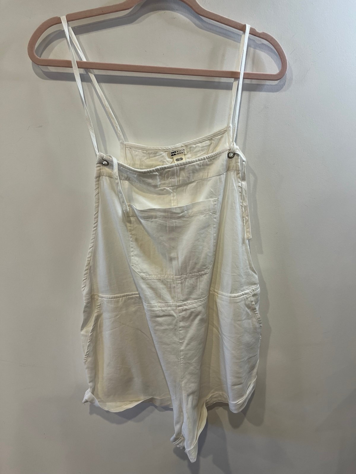 BILLABONG OVERALL SHORTS WOMENS SIZE XL WHITE NWT JUMPER SUMMER BOHO COTTAGECORE