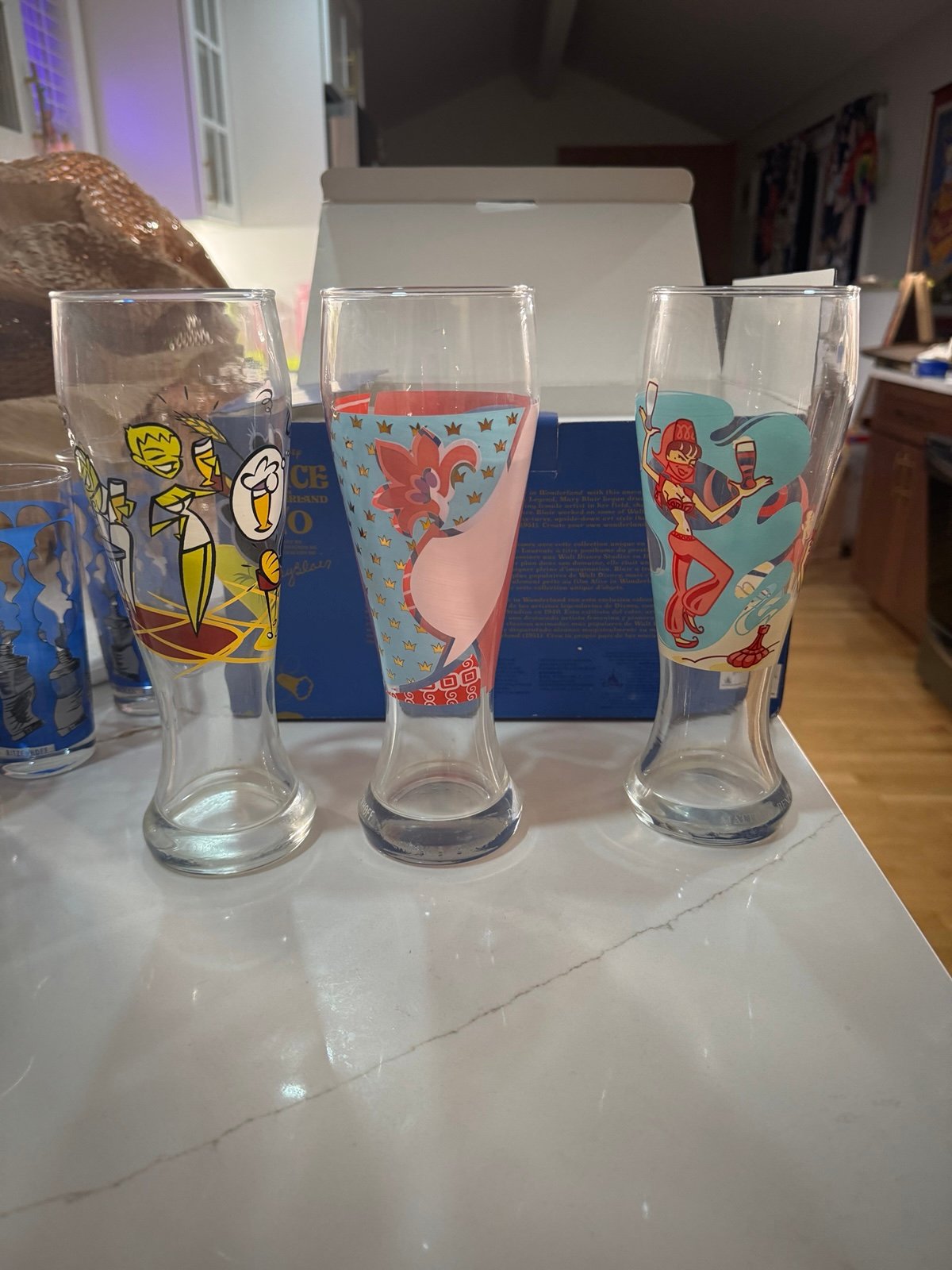 Various Ritzenhoff glasses milk glasses, teacups, and beer glasses