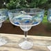 4 Sigrid Olsen Acrylic Raised Aqua Blue School of Fish Margarita Glasses 7” NEW