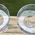 4 Sigrid Olsen Acrylic Raised Aqua Blue School of Fish Margarita Glasses 7” NEW