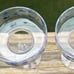 4 Sigrid Olsen Acrylic Raised Aqua Blue School of Fish Margarita Glasses 7” NEW