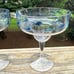 4 Sigrid Olsen Acrylic Raised Aqua Blue School of Fish Margarita Glasses 7” NEW