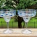 4 Sigrid Olsen Acrylic Raised Aqua Blue School of Fish Margarita Glasses 7” NEW