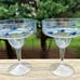4 Sigrid Olsen Acrylic Raised Aqua Blue School of Fish Margarita Glasses 7” NEW