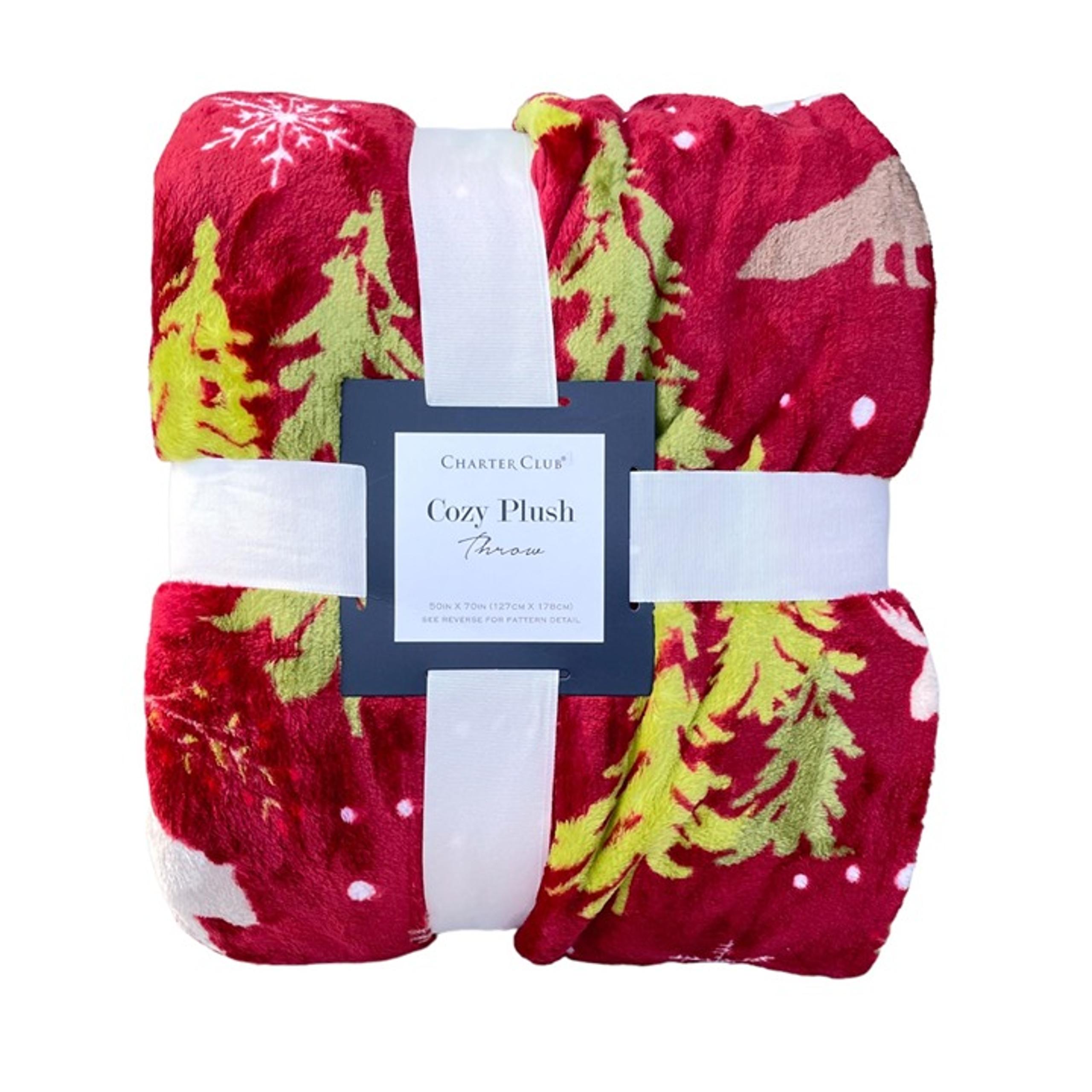 Charter Club Winter Forest Cozy Plush Throw