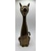 vintage brass cat statue sitting 12” Tall