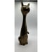 vintage brass cat statue sitting 12” Tall