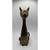 vintage brass cat statue sitting 12” Tall