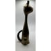 vintage brass cat statue sitting 12” Tall