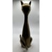 vintage brass cat statue sitting 12” Tall