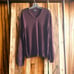 Express Mens Sweater M Burgundy Merino Wool Blend Long Sleeve V Neck Maroon
