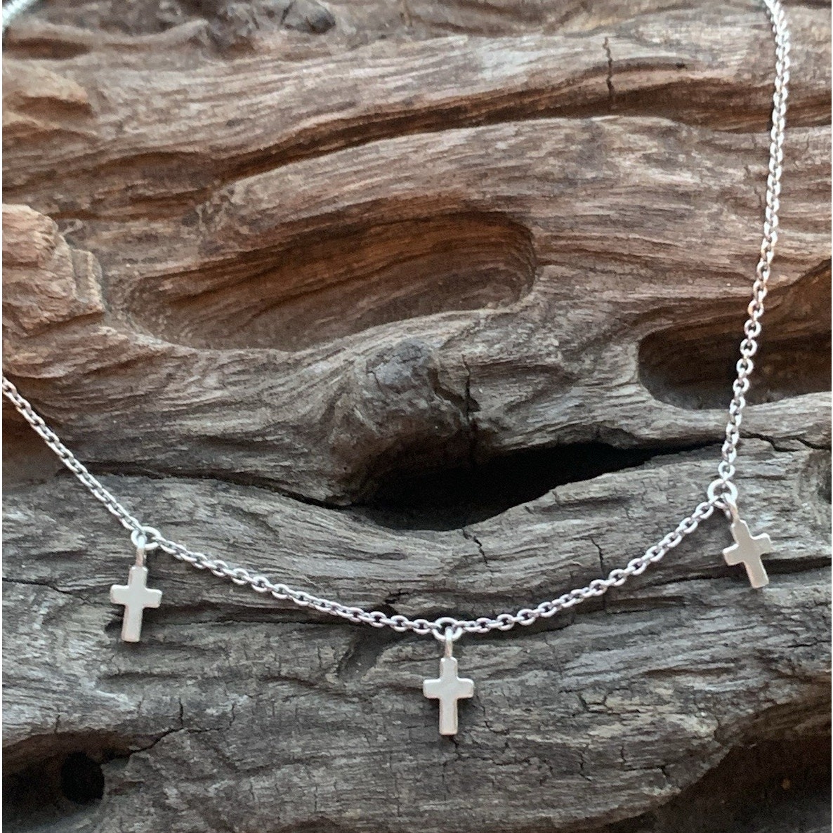 James Avery Retired Trinity Cross Necklace in Sterling Silver 16 inches