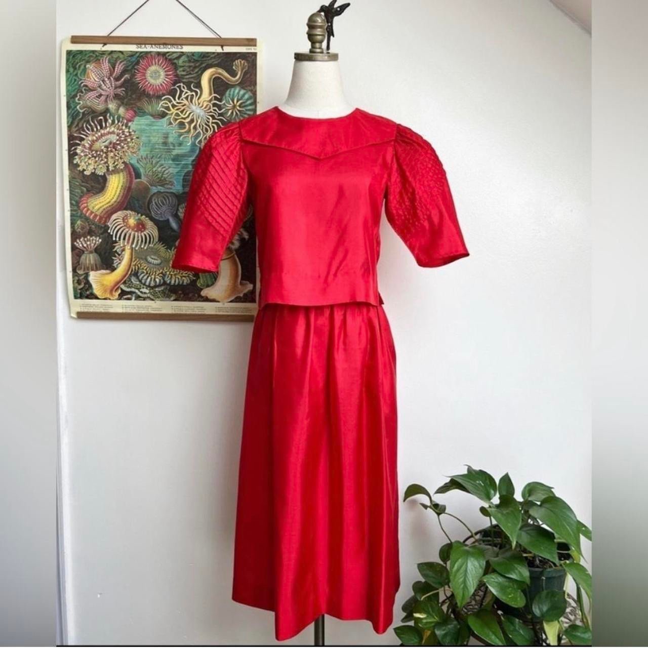 Lanz Originals Vintage 1980s Red Skirt & Top Set